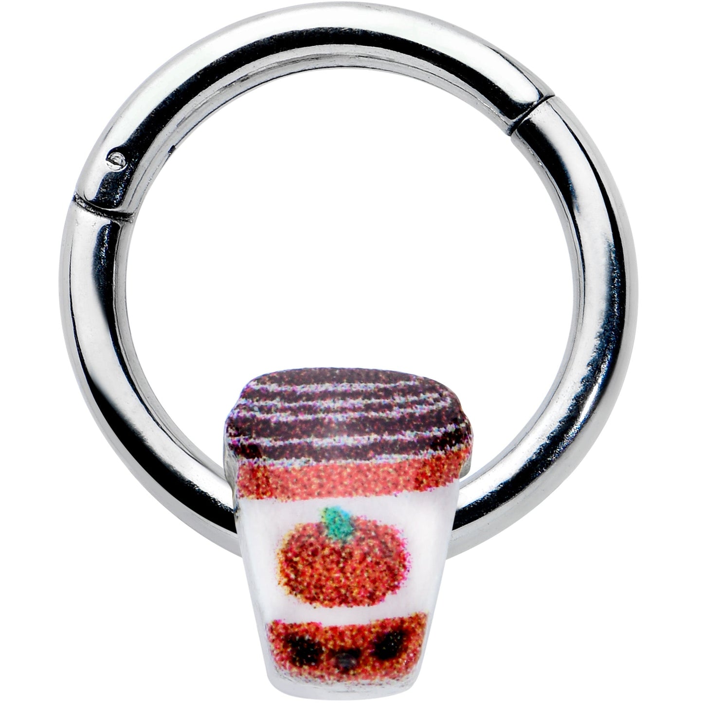 16G 5/16 Sweet Pumpkin Latte Autumn Hinged Segment Ring