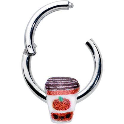 16G 5/16 Sweet Pumpkin Latte Autumn Hinged Segment Ring