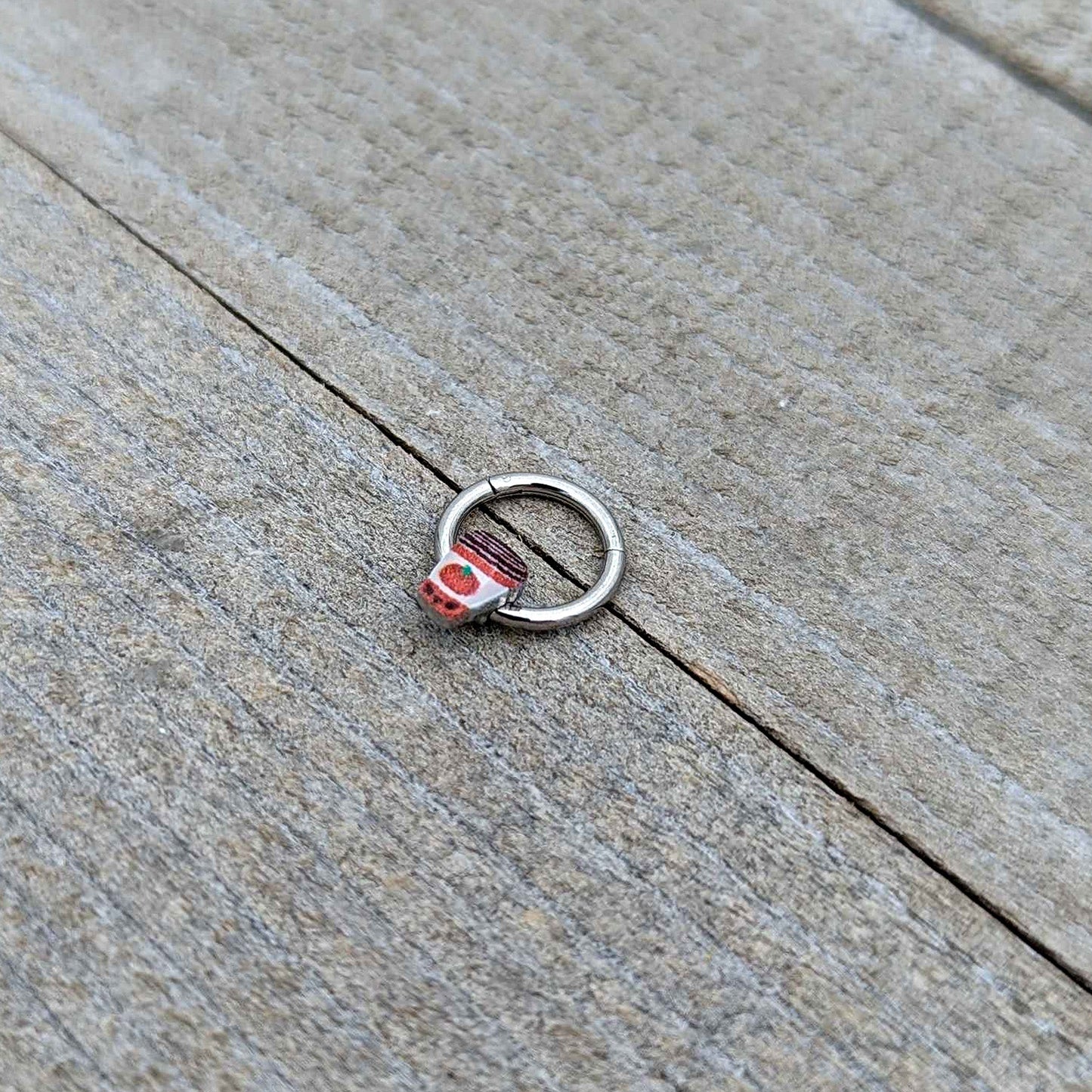 16G 5/16 Sweet Pumpkin Latte Autumn Hinged Segment Ring