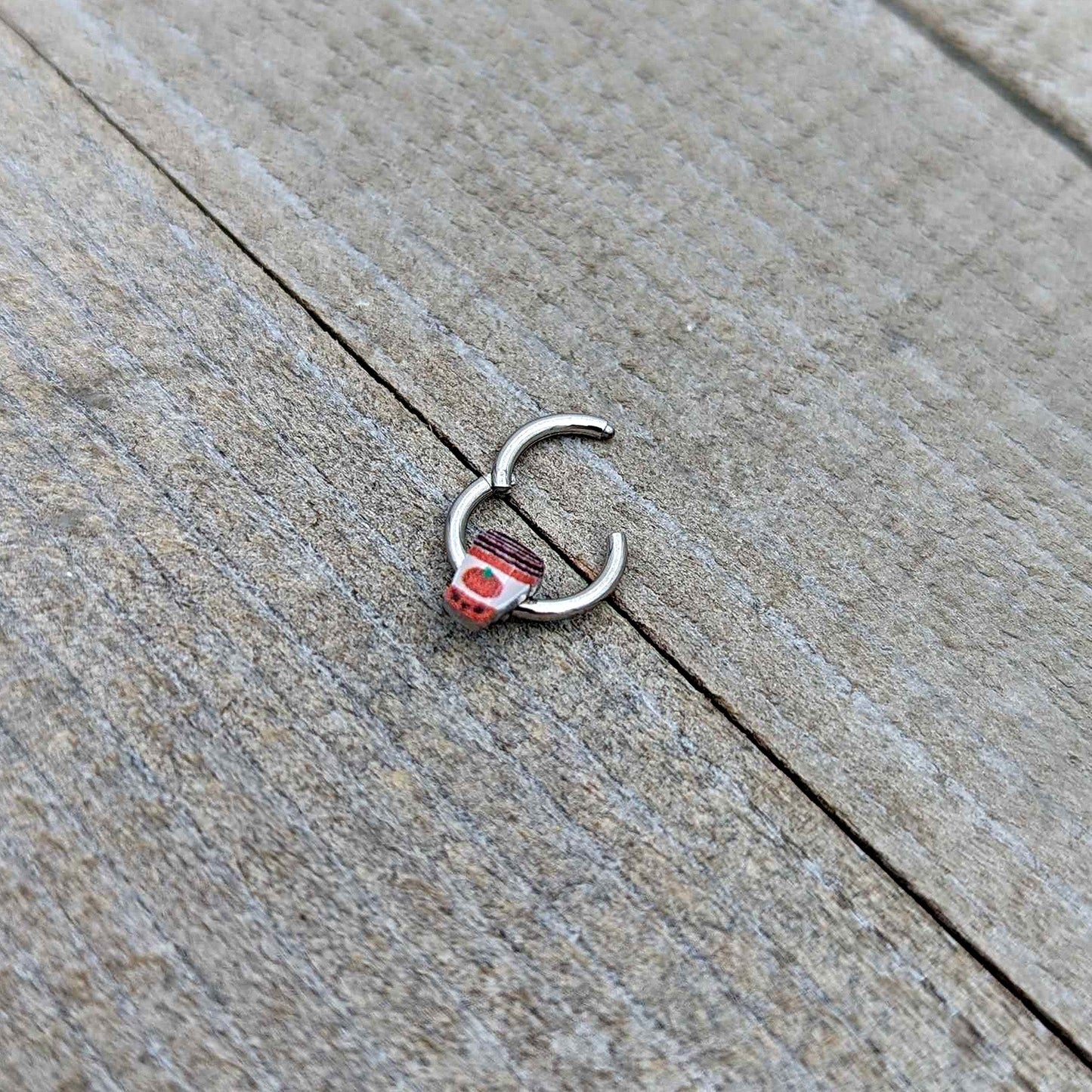 16G 5/16 Sweet Pumpkin Latte Autumn Hinged Segment Ring