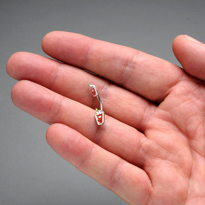 Sweet Pumpkin Frappe Autumn Double Mount Belly Ring