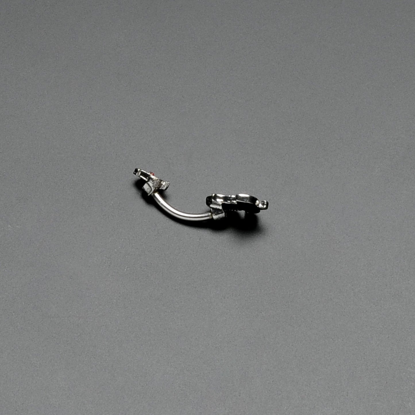 Sweet Happy Rose Flower Double Mount Belly Ring