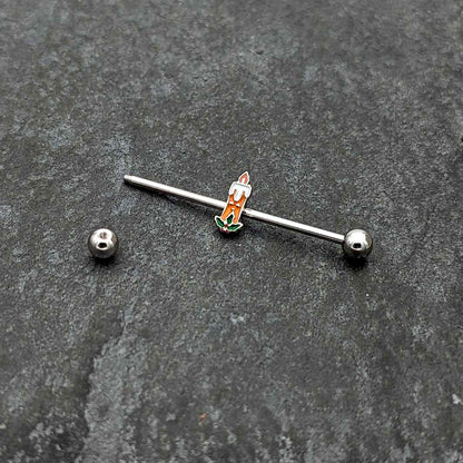 14G Sweet Christmas Holiday Candle Industrial Barbell 38mm