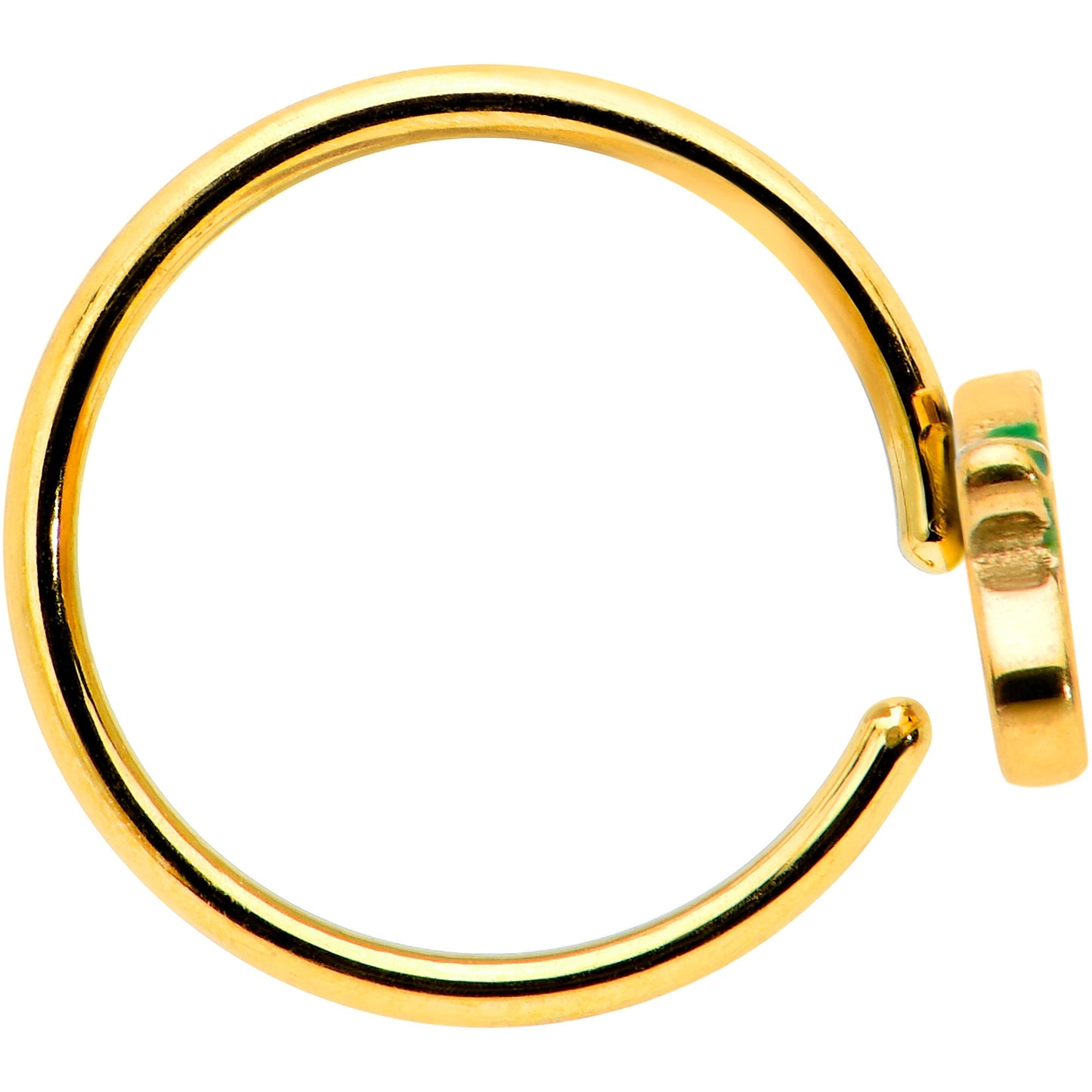 20G 5/16 Gold Tone Merry Christmas Inlaid Nose Hoop