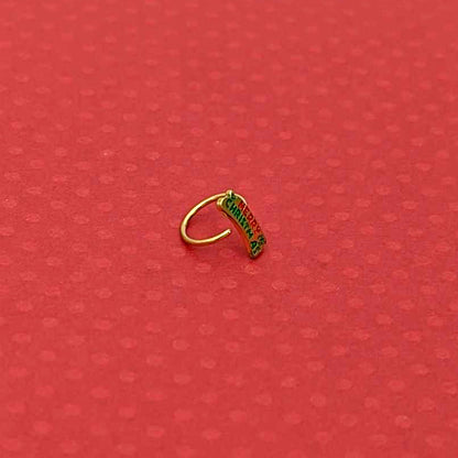 20G 5/16 Gold Tone Merry Christmas Inlaid Nose Hoop