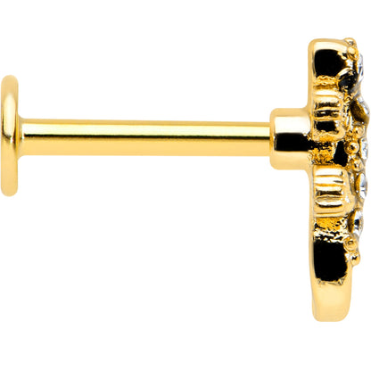 16G 5/16 Clear Gem Gold Tone Luscious Lizard Labret Monroe Tragus