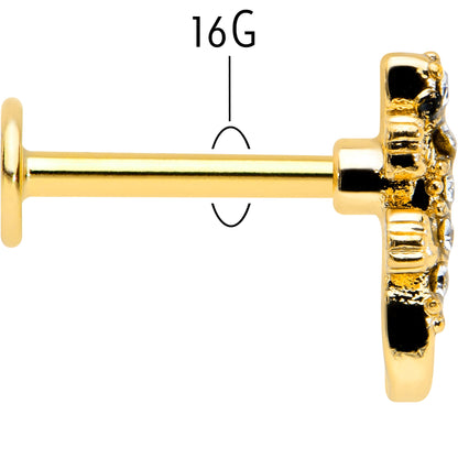 16G 5/16 Clear Gem Gold Tone Luscious Lizard Labret Monroe Tragus