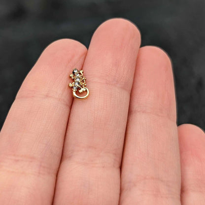 16G 5/16 Clear Gem Gold Tone Luscious Lizard Labret Monroe Tragus