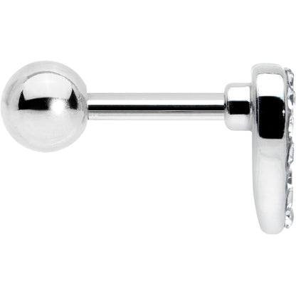 16G 1/4 Clear Gem Open Heart Valentine Cartilage Tragus Earring