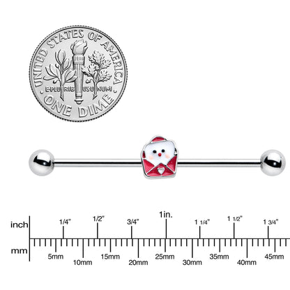 14G Sweet Love Letter Valentine Industrial Barbell 38mm