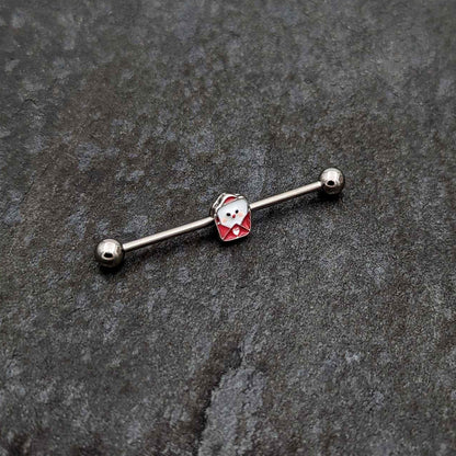 14G Sweet Love Letter Valentine Industrial Barbell 38mm