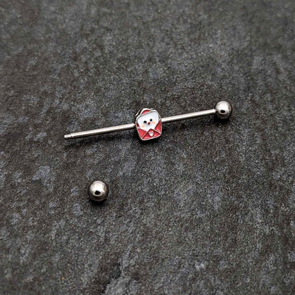 14G Sweet Love Letter Valentine Industrial Barbell 38mm