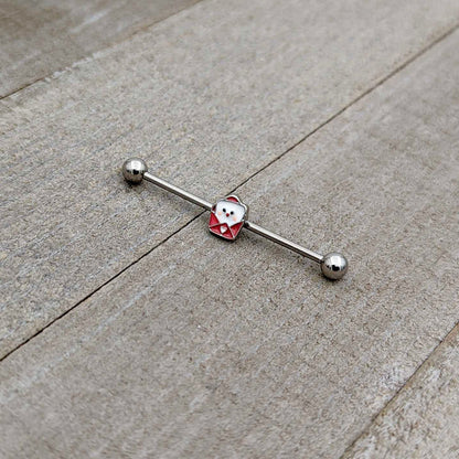 14G Sweet Love Letter Valentine Industrial Barbell 38mm