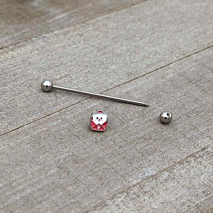 14G Sweet Love Letter Valentine Industrial Barbell 38mm