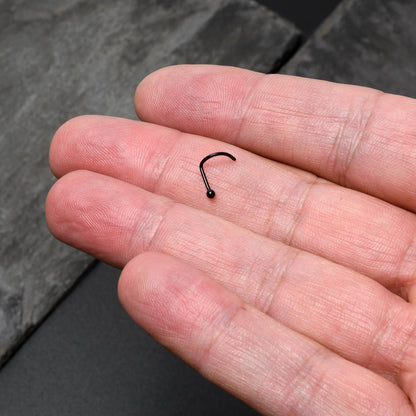 20G 1/4 Black ASTM F-136 Implant Grade Titanium Ball End Left Side Nose Screw