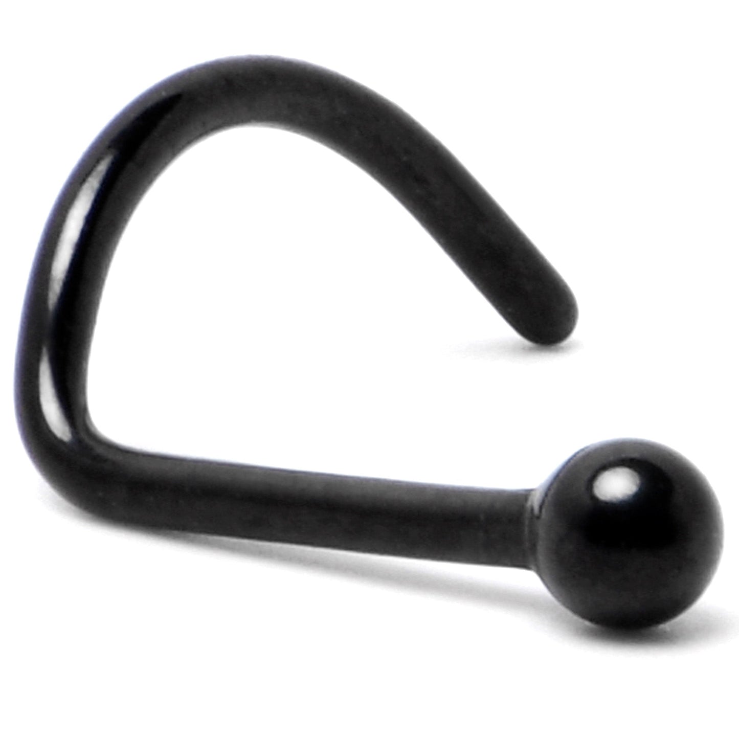 20G 1/4 Black ASTM F-136 Implant Grade Titanium Ball End Left Side Nose Screw