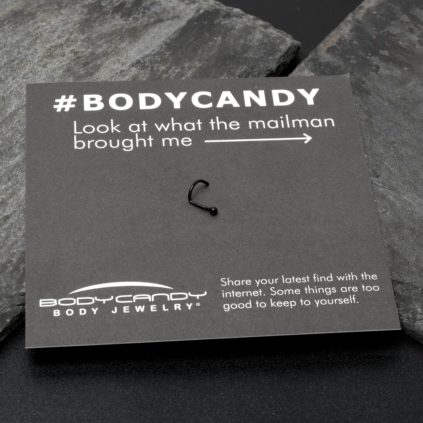 20G 1/4 Black ASTM F-136 Implant Grade Titanium Ball End Left Side Nose Screw