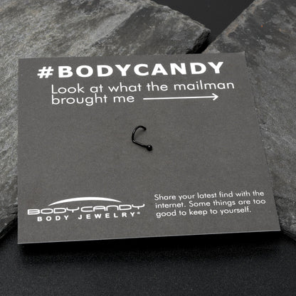 20G 1/4 Black ASTM F-136 Implant Grade Titanium Ball End Left Side Nose Screw