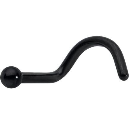 18G 1/4 Black ASTM F-136 Implant Grade Titanium Ball End Left Side Nose Screw