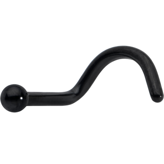 18G 1/4 Black ASTM F-136 Implant Grade Titanium Ball End Left Side Nose Screw