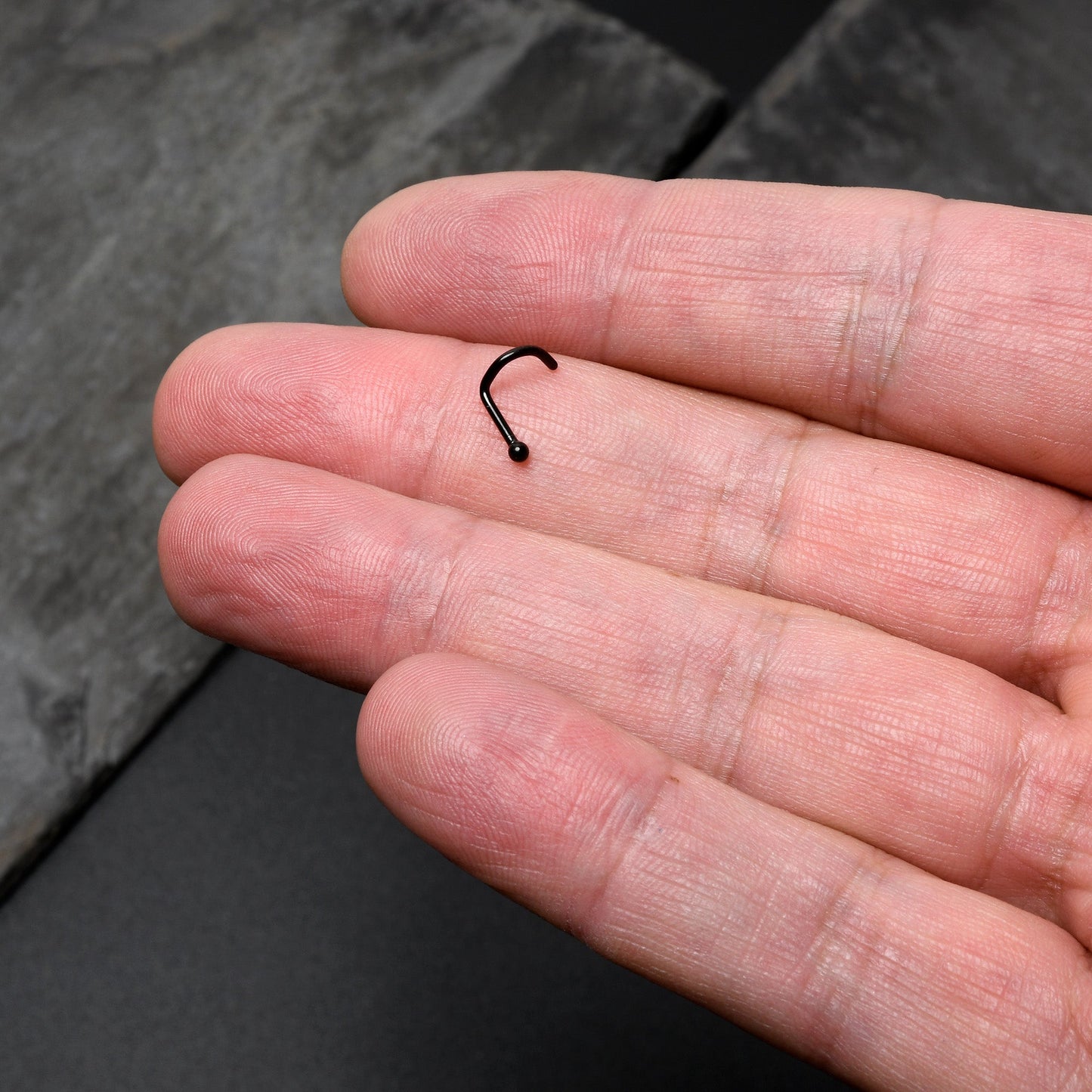 18G 1/4 Black ASTM F-136 Implant Grade Titanium Ball End Left Side Nose Screw