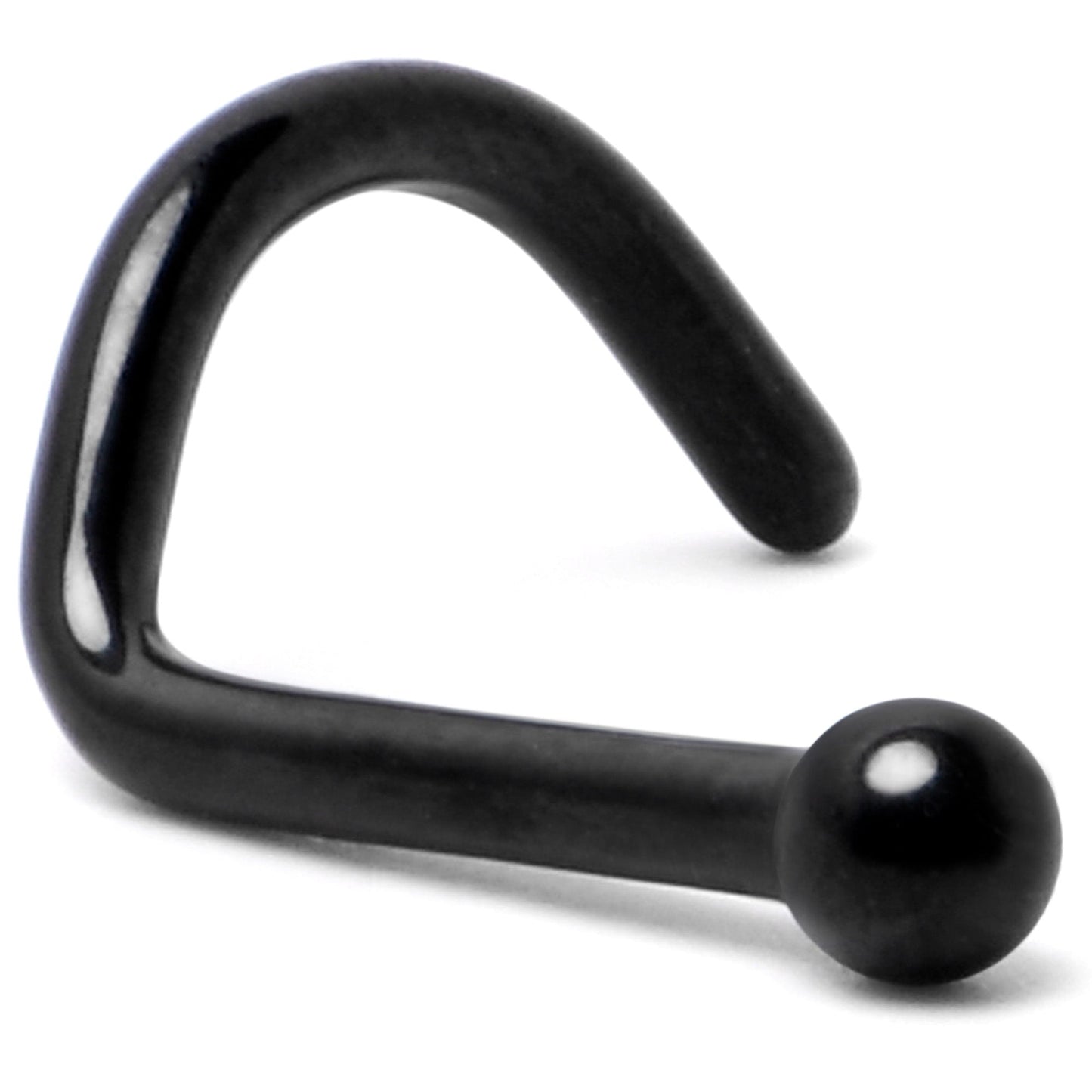 18G 1/4 Black ASTM F-136 Implant Grade Titanium Ball End Left Side Nose Screw