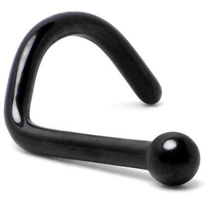 18G 1/4 Black ASTM F-136 Implant Grade Titanium Ball End Left Side Nose Screw