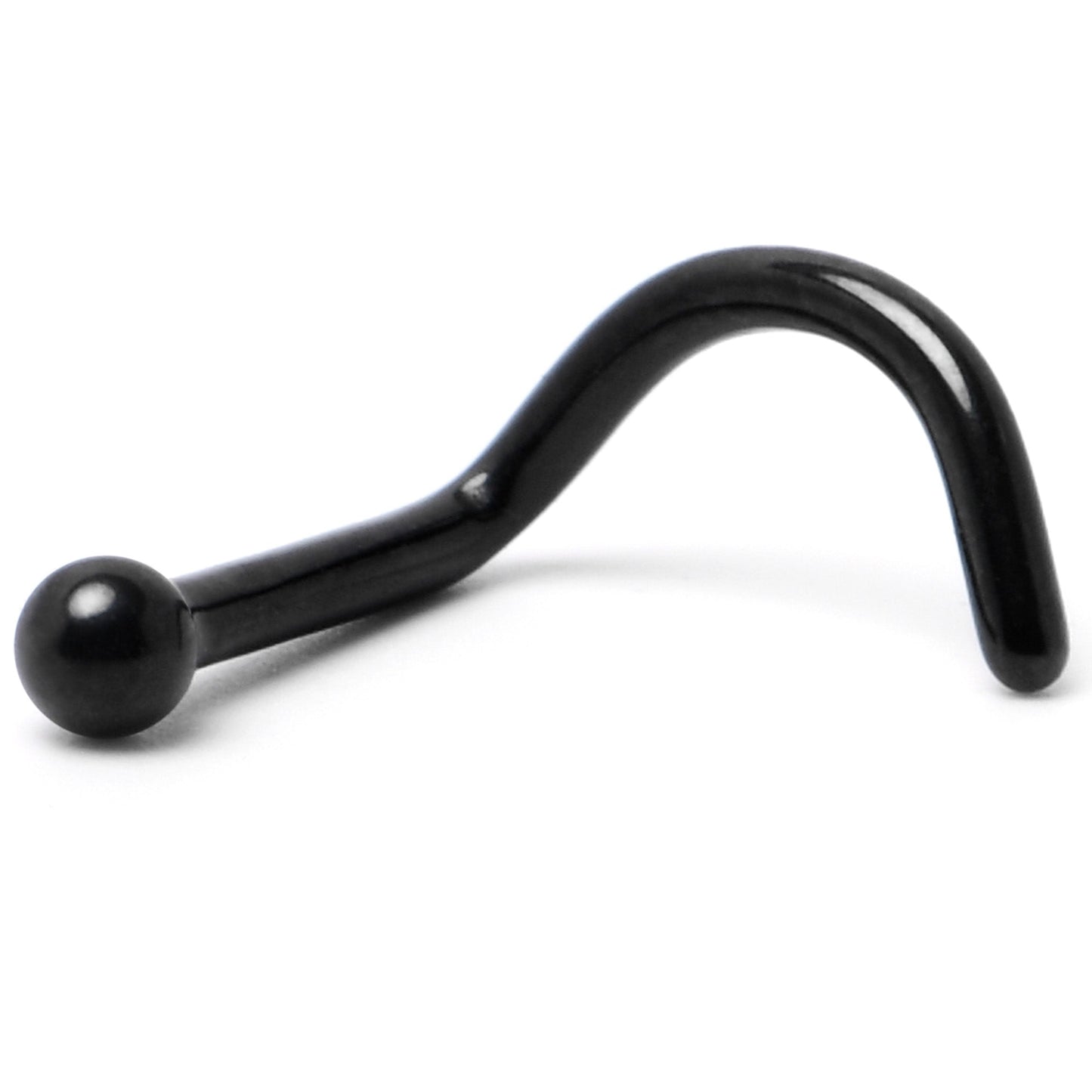 18G 1/4 Black ASTM F-136 Implant Grade Titanium Ball End Left Side Nose Screw