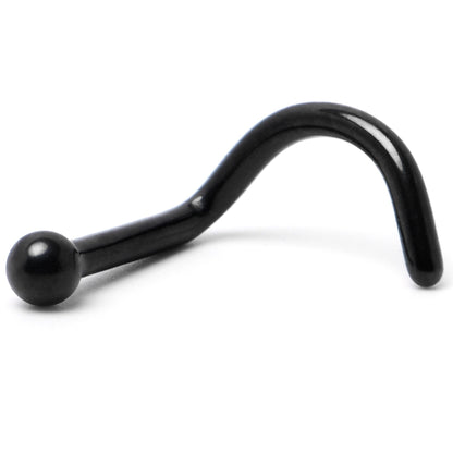 18G 1/4 Black ASTM F-136 Implant Grade Titanium Ball End Left Side Nose Screw