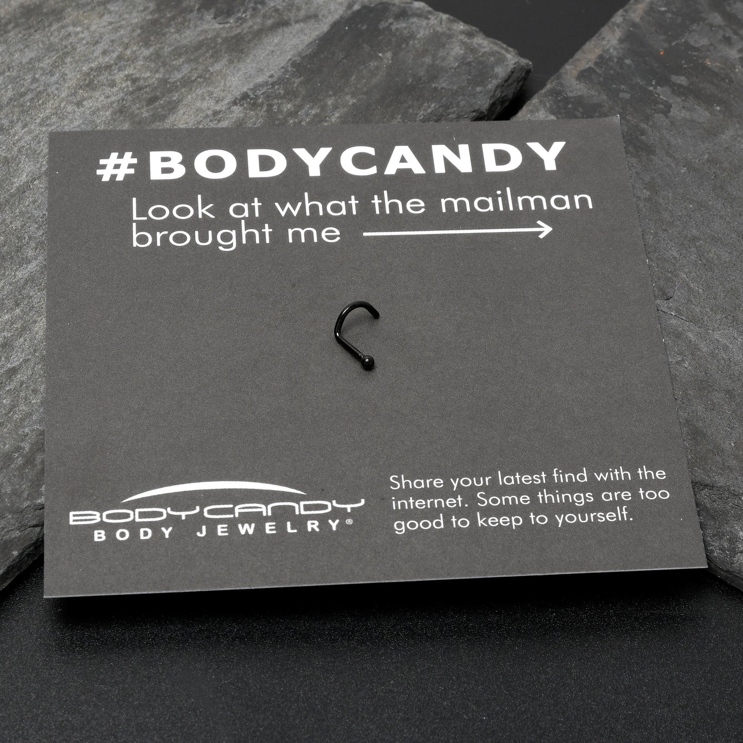 18G 1/4 Black ASTM F-136 Implant Grade Titanium Ball End Left Side Nose Screw