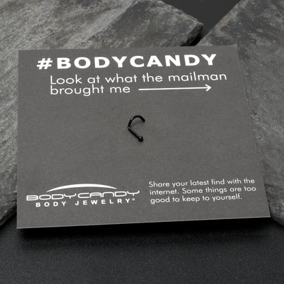 18G 1/4 Black ASTM F-136 Implant Grade Titanium Ball End Left Side Nose Screw