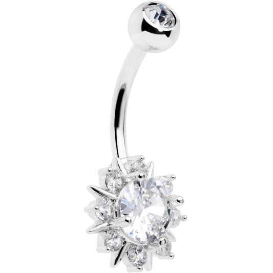Clear CZ Gem Luxury Sun Splash Belly Ring