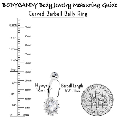 Clear CZ Gem Luxury Sun Splash Belly Ring