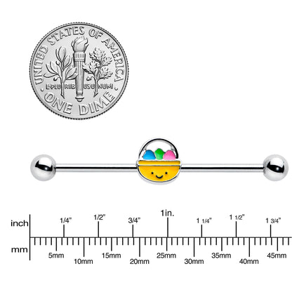 14G Celebration Easter Basket Industrial Barbell 38mm