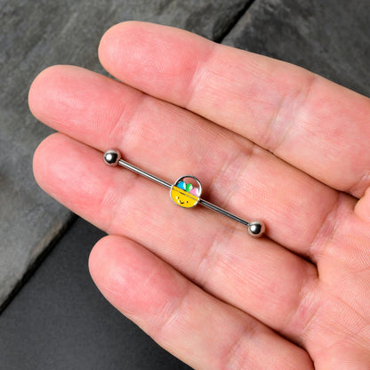 14G Celebration Easter Basket Industrial Barbell 38mm