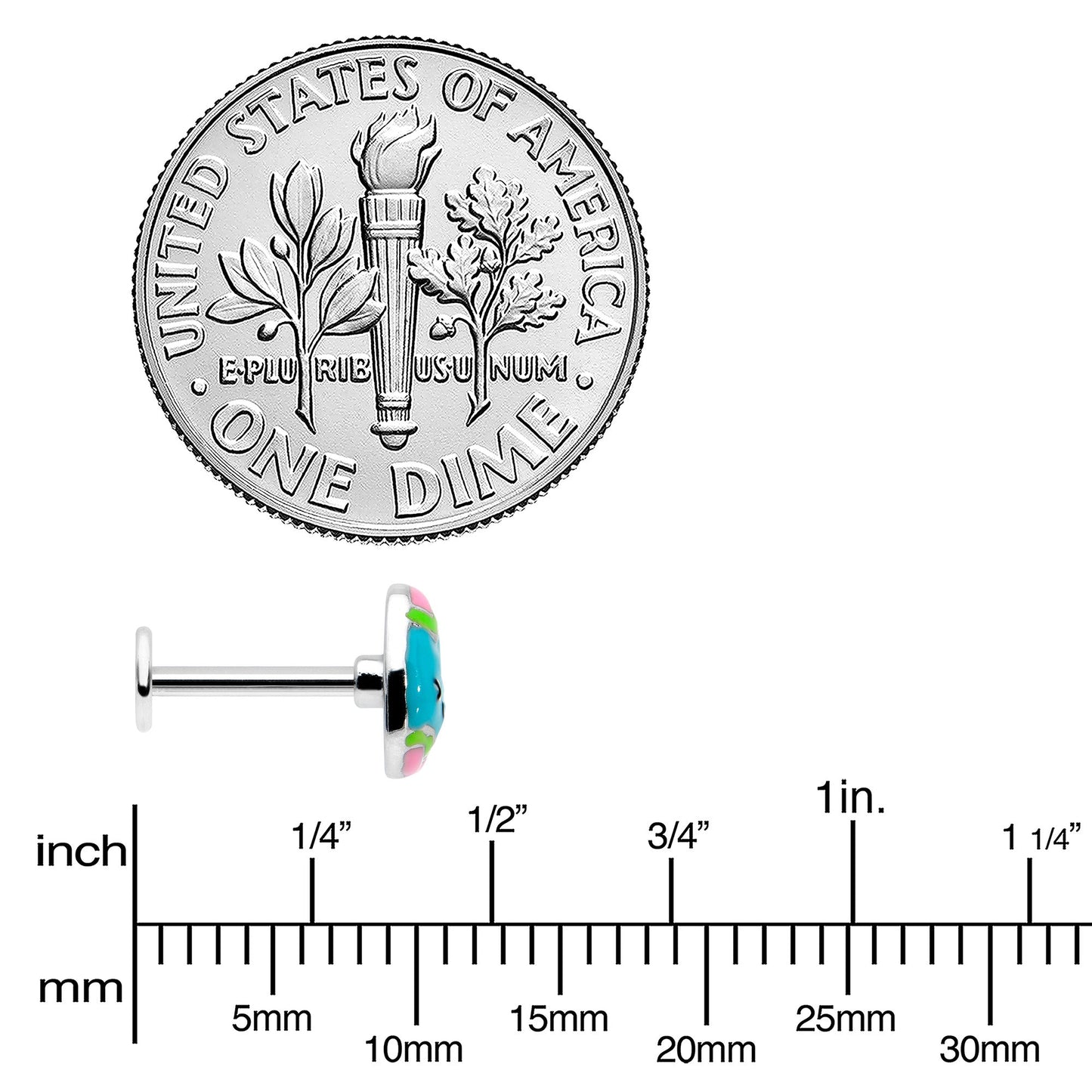 16G 5/16 Blue Celebration Easter Egg Labret Monroe Tragus