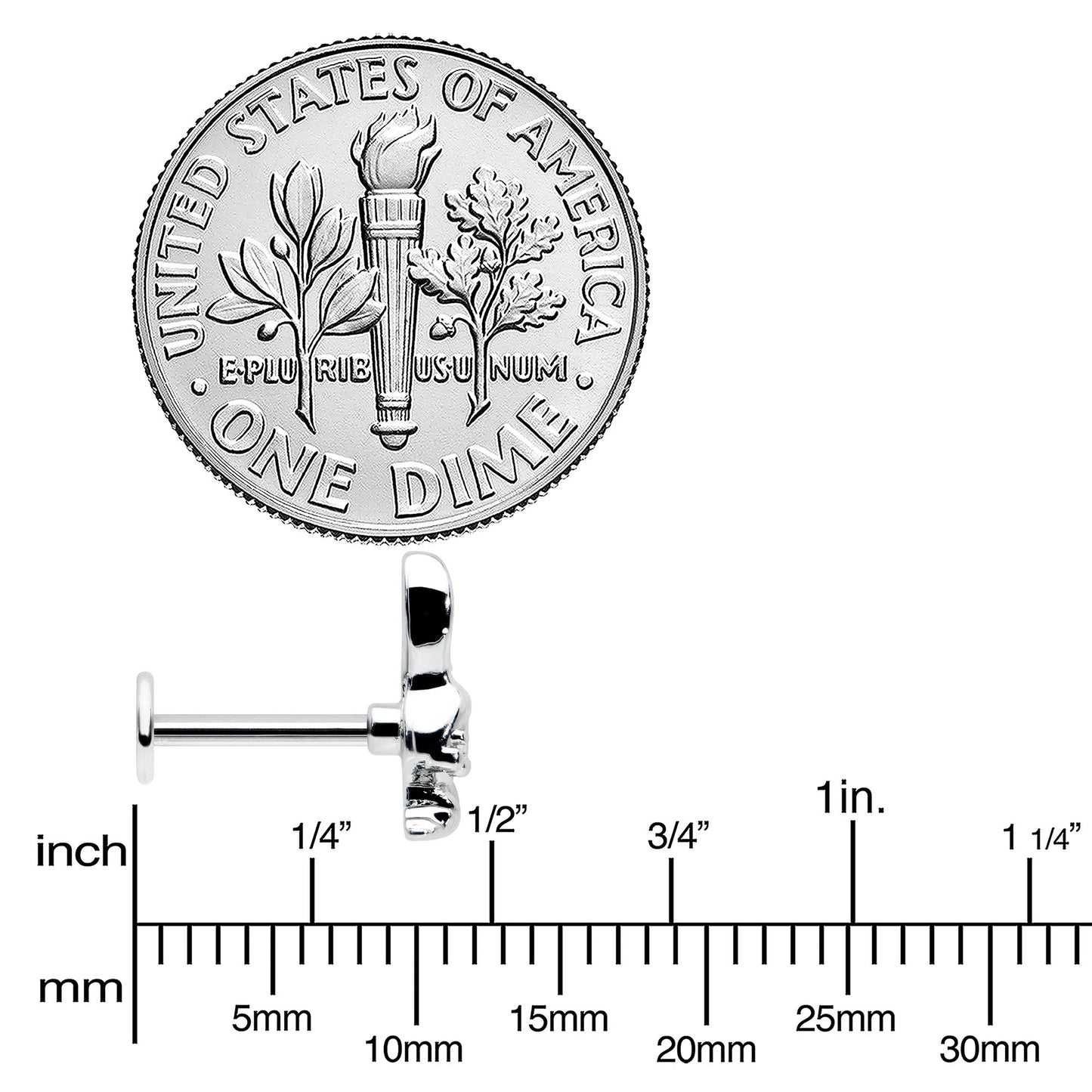 16G 5/16 Easter Bunny Red Blue Ears Labret Monroe Tragus