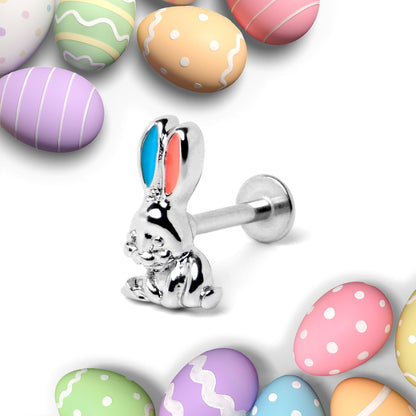 16G 5/16 Easter Bunny Red Blue Ears Labret Monroe Tragus