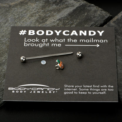 14G Sweet Happy Leprechaun St Patricks Industrial Barbell 38mm