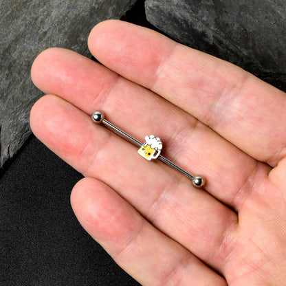 14G Sweet Happy Beer St Patricks Day Industrial Barbell 38mm