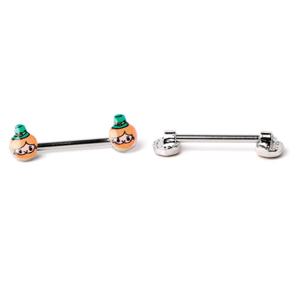 14G 9/16 Sweet Happy Leprechaun St Patricks Day Nipple Ring Set
