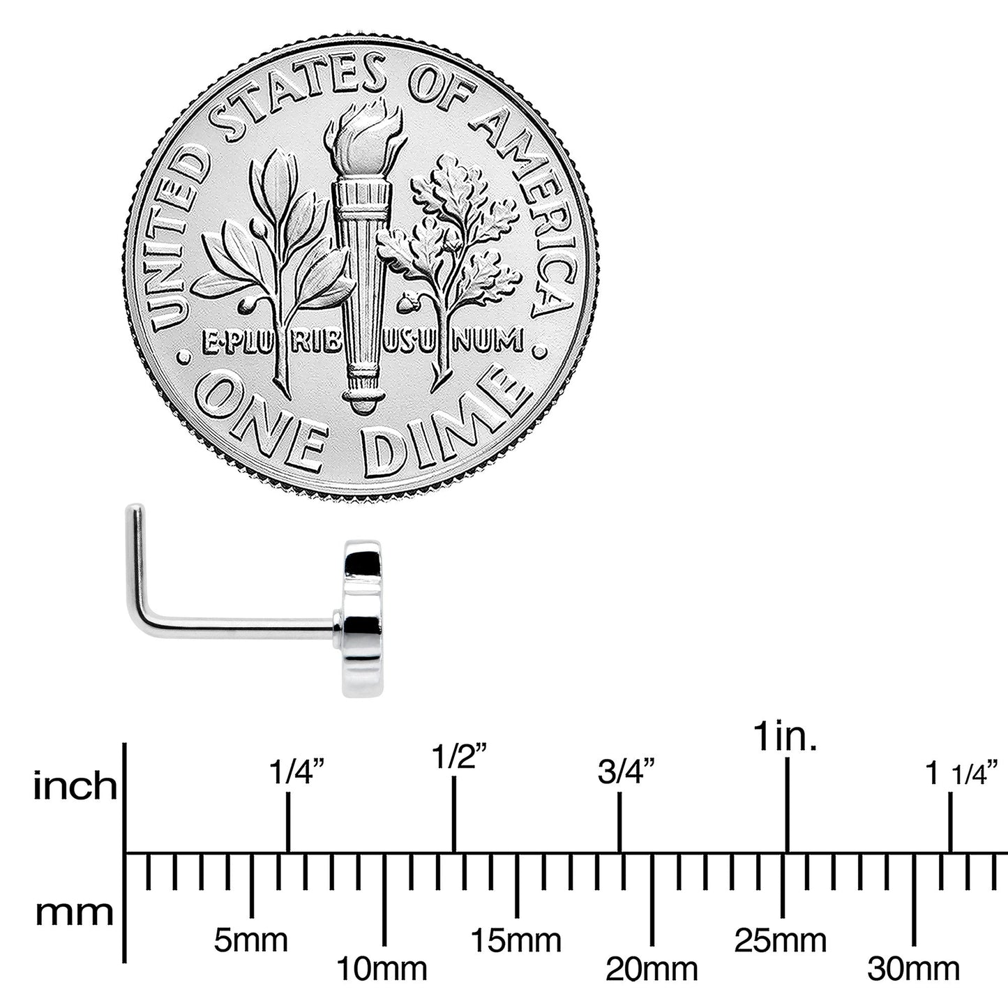 20G 7mm Sweet Happy Leprechaun St Patricks L Shape Nose Ring