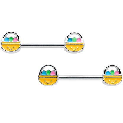 14G 9/16 Celebration Easter Basket Barbell Nipple Ring Set