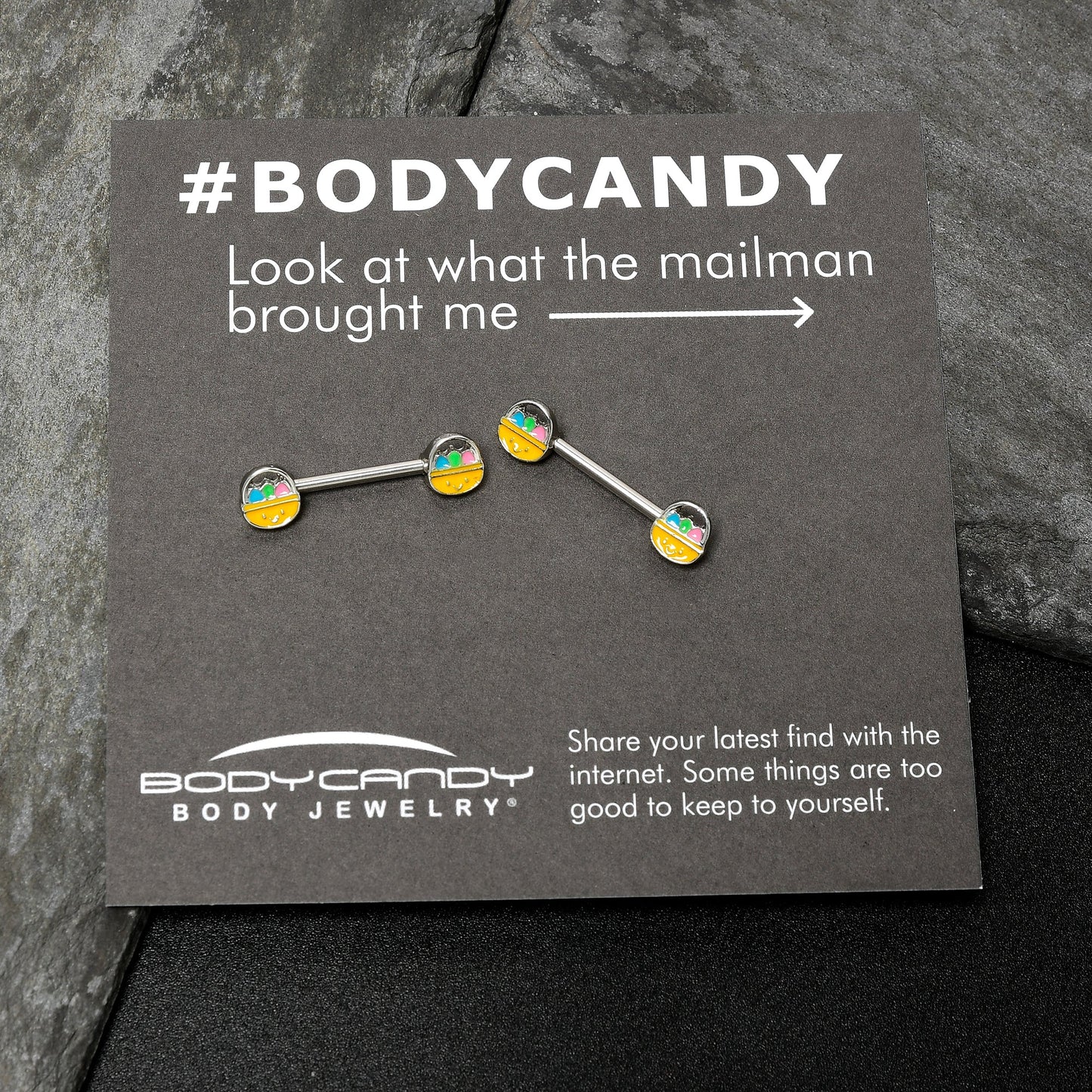 14G 9/16 Celebration Easter Basket Barbell Nipple Ring Set