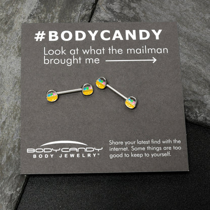 14G 9/16 Celebration Easter Basket Barbell Nipple Ring Set