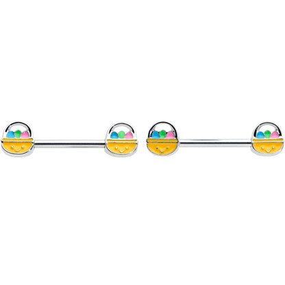 14G 9/16 Celebration Easter Basket Barbell Nipple Ring Set