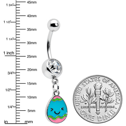 Clear Gem Celebration Easter Egg Dangle Belly Ring