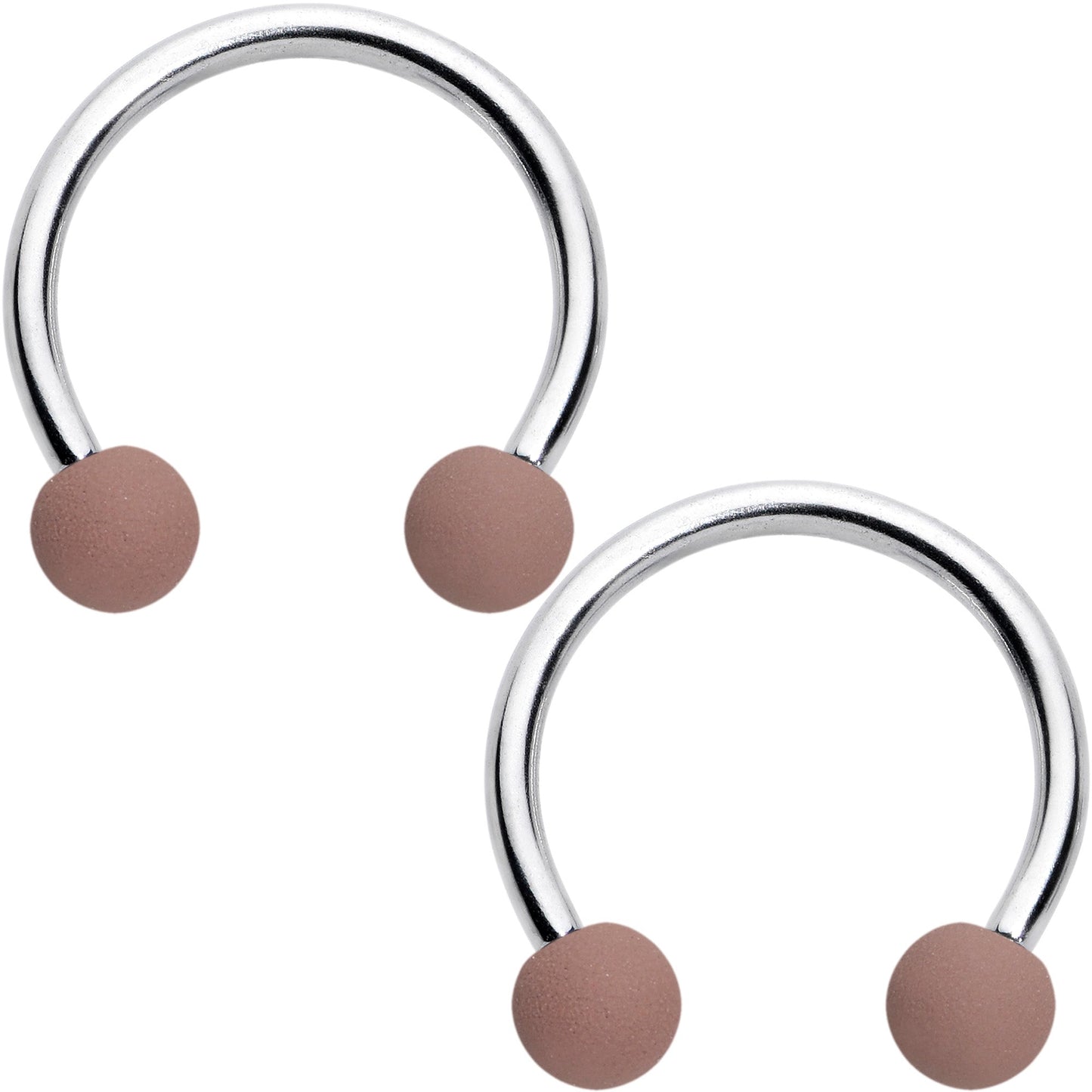 16G 3/8 Matte Brown Peach Cream Horseshoe Circular Barbell Set of 6
