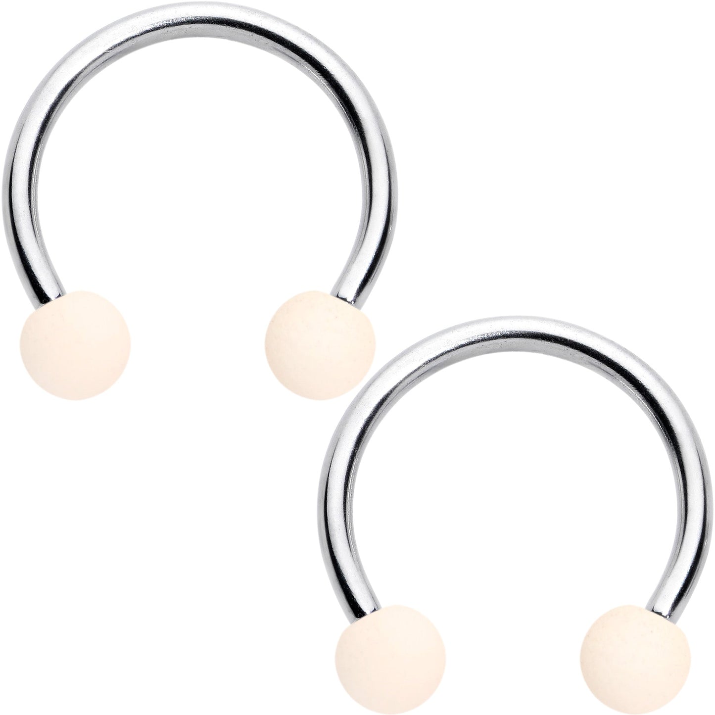16G 3/8 Matte Brown Peach Cream Horseshoe Circular Barbell Set of 6
