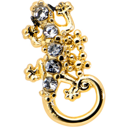 16G 1/4 Clear Gem Gold Tone Luscious Lizard Cartilage Earring